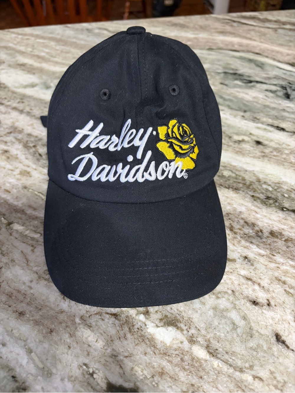 Harley-Davidson Kids Black Cap with Yellow Rose Patch